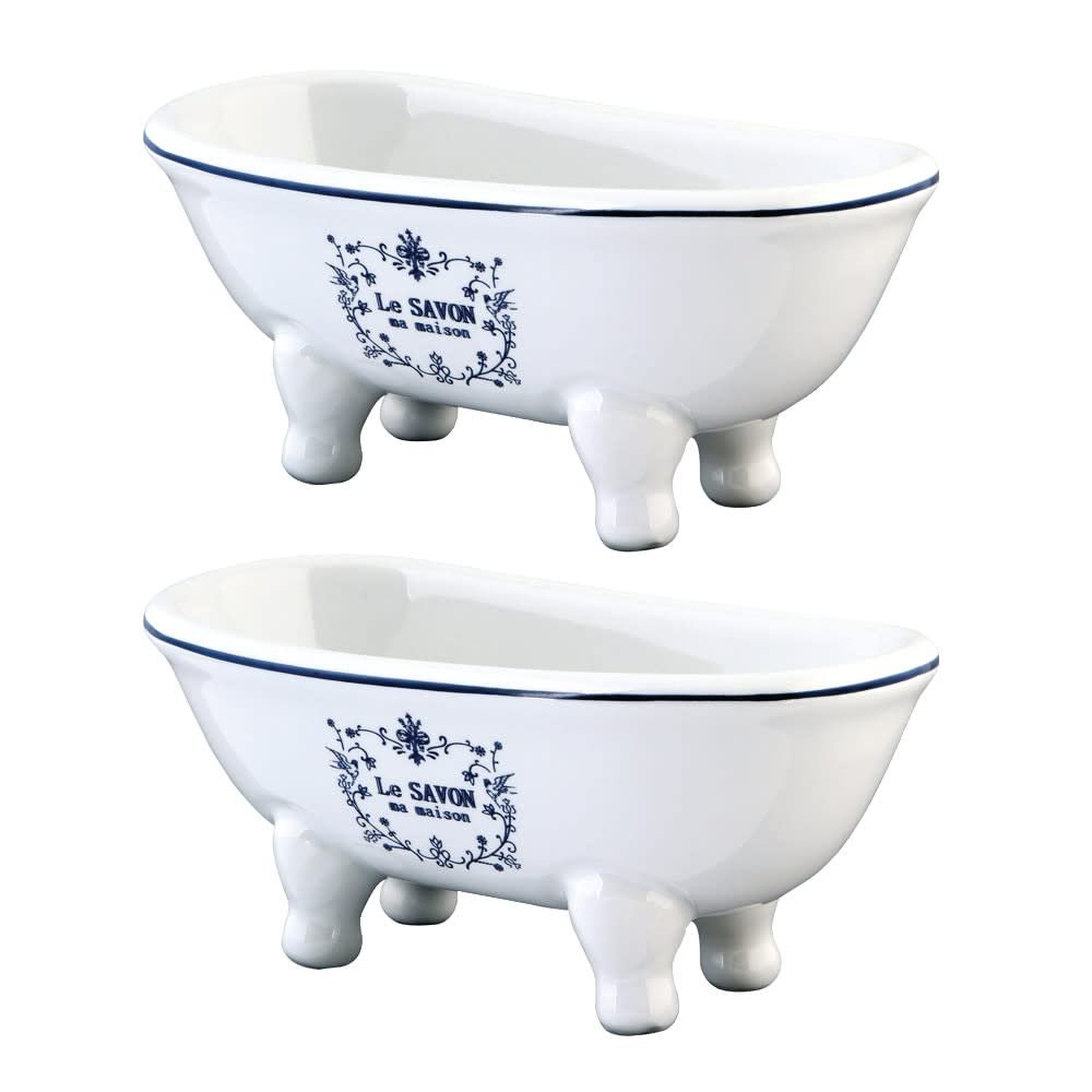 5-11/16" Miniature Ceramic Double-Ended Bathtub (2-Pieces), White