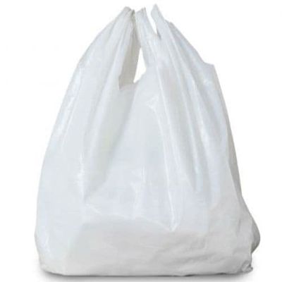 JS Super Jumbo Plastic Shopping Bags (20x8x36-16mic) Extra Large Super Heavy Lot 250 (White)