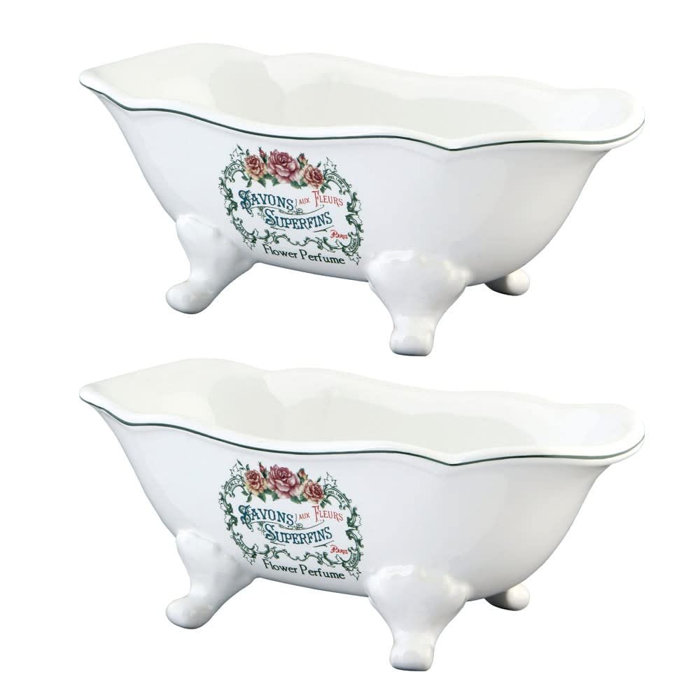 7-9/16" Miniature Ceramic Wave Double-Ended Bathtub (2-Pieces), White