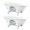 7-9/16" Miniature Ceramic Wave Double-Ended Bathtub (2-Pieces), White view 1