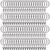 100 Pack Curtain Rings with Clips Hooks 1.5 inch Rustproof Matte Metal Stainless Steel Drapery Rings for Tension Rod Bracket Eyelets Decorative Hangers, Silver (1.5" Interior Diameter) view 1