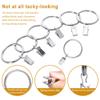 100 Pack Curtain Rings with Clips Hooks 1.5 inch Rustproof Matte Metal Stainless Steel Drapery Rings for Tension Rod Bracket Eyelets Decorative Hangers, Silver (1.5" Interior Diameter) view 2