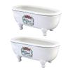 BATUBDEWD 7-3/4" Miniature Ceramic Double-Ended Bathtub (2-Pieces), Wht view 1