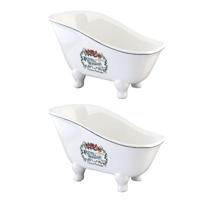 BATUBSRWD 8-1/16" Miniature Ceramic Slipper Bathtub (2-Pieces), White