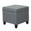 Adeco Chest and Footrest-Square Seat Storage Bench Ottoman, Gray view 1