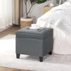 Adeco Chest and Footrest-Square Seat Storage Bench Ottoman, Gray view 2