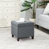 Adeco Chest and Footrest-Square Seat Storage Bench Ottoman, Gray view 3