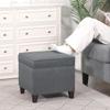 Adeco Chest and Footrest-Square Seat Storage Bench Ottoman, Gray view 4