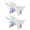 BATUBSSWD 5-11/16" Miniature Ceramic Slipper Bathtub (2-Pieces), White view 1