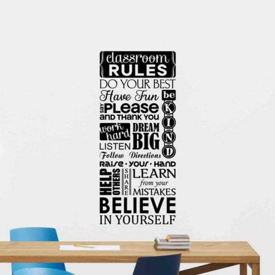 Classroom Rules Wall Decal Class Vinyl Sticker Quote Classroom Poster Classroom Sign Teacher Gifts Education Wall Decor Study Wall Art School Class Mural 1059