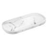 Luxspire Bathroom Vanity Tray Countertop, 10" Marble Tray for Kitchen Counter, Resin Oval Tray for Soap Dispenser and Toilet Tank, Decorative Trays for Perfume, Jewelry, Small, Faux Marble White view 1