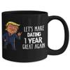 1 Year Dating Anniversary Trump Travel Mug for Boyfriend Girlfriend TFunny Coffee Comment Tea Cup for Men Women Him Her view 2