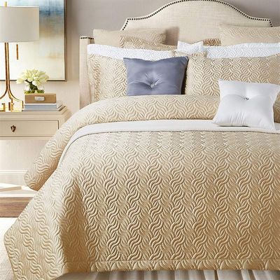 Icegrey Bedspread Coverlet Set Comforter Bedding Quilt Set Champagne Gold 3-Pieces King 87x95