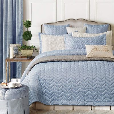 Icegrey Quilted Bedspread Coverlet Set Full Queen Bedding Quilt Blue 1-Piece Full/Queen 78x90