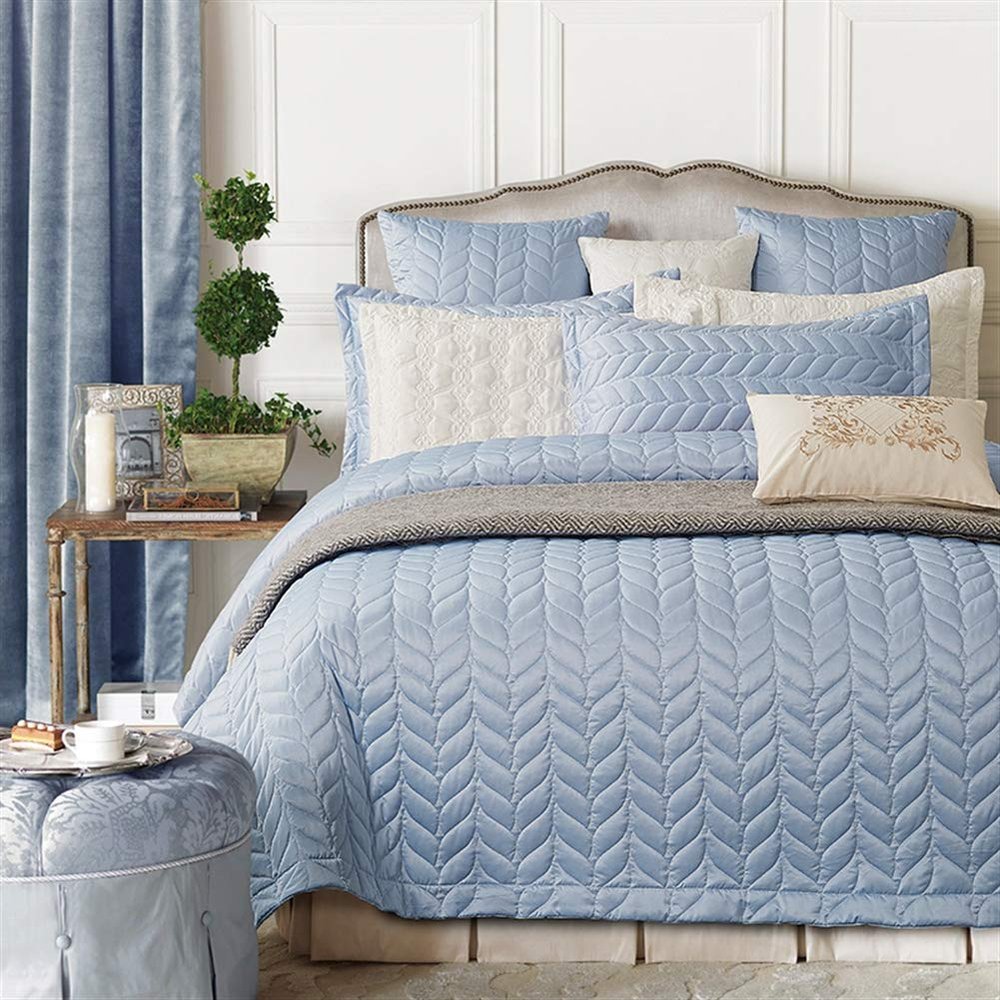 Icegrey Quilted Bedspread Coverlet Set Full Queen Bedding Quilt Blue 1-Piece Full/Queen 78x90