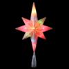 11" White Frosted Bethlehem Star with Gold Scrolling Christmas Tree Topper - Multi Lights view 2