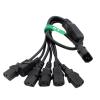 HTCable UPS PDU Computer PC Power Splitter Cord C14 to 6 x C13 10A 250V Extension Cable 24'' (C14-6xC13 60cm) view 2