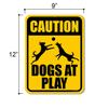 Honey Dew Gifts Slow Down Signs, Caution Dogs at Play 9 inch by 12 inch Aluminum Sign for Street, Yard Sign, HDG-1263 view 2