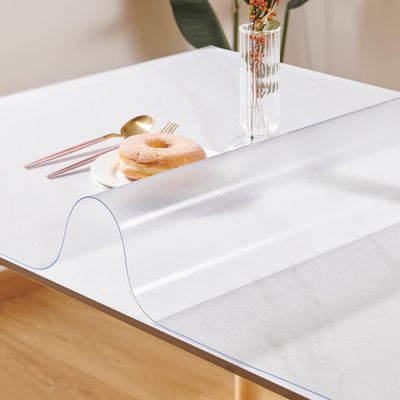 Leffora Frosted Table Cover Protector 30 x 50 Inch, 1.5mm Thick Plastic Desk Protector Mat, Rectangular Waterproof PVC Placemats, Transparent Mat for Desktop, Dining Room Table, Office Writing Desk