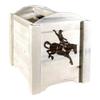 Montana Woodworks Homestead Collection Magazine Rack with Laser Engraved Bronc Design, 18" L x 14" W x 16" H, Ready to Finish view 1