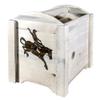 Montana Woodworks Homestead Collection Magazine Rack with Laser Engraved Bronc Design, 18" L x 14" W x 16" H, Ready to Finish view 2