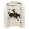 Montana Woodworks Homestead Collection Magazine Rack with Laser Engraved Bronc Design, 18" L x 14" W x 16" H, Ready to Finish view 3