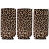 3pcs Neoprene Slim Can Sleeves Covers Collapsible Beer Beverage Coolers for 12oz Slim Energy Drink,Beer,Bottle (Leopard) view 1