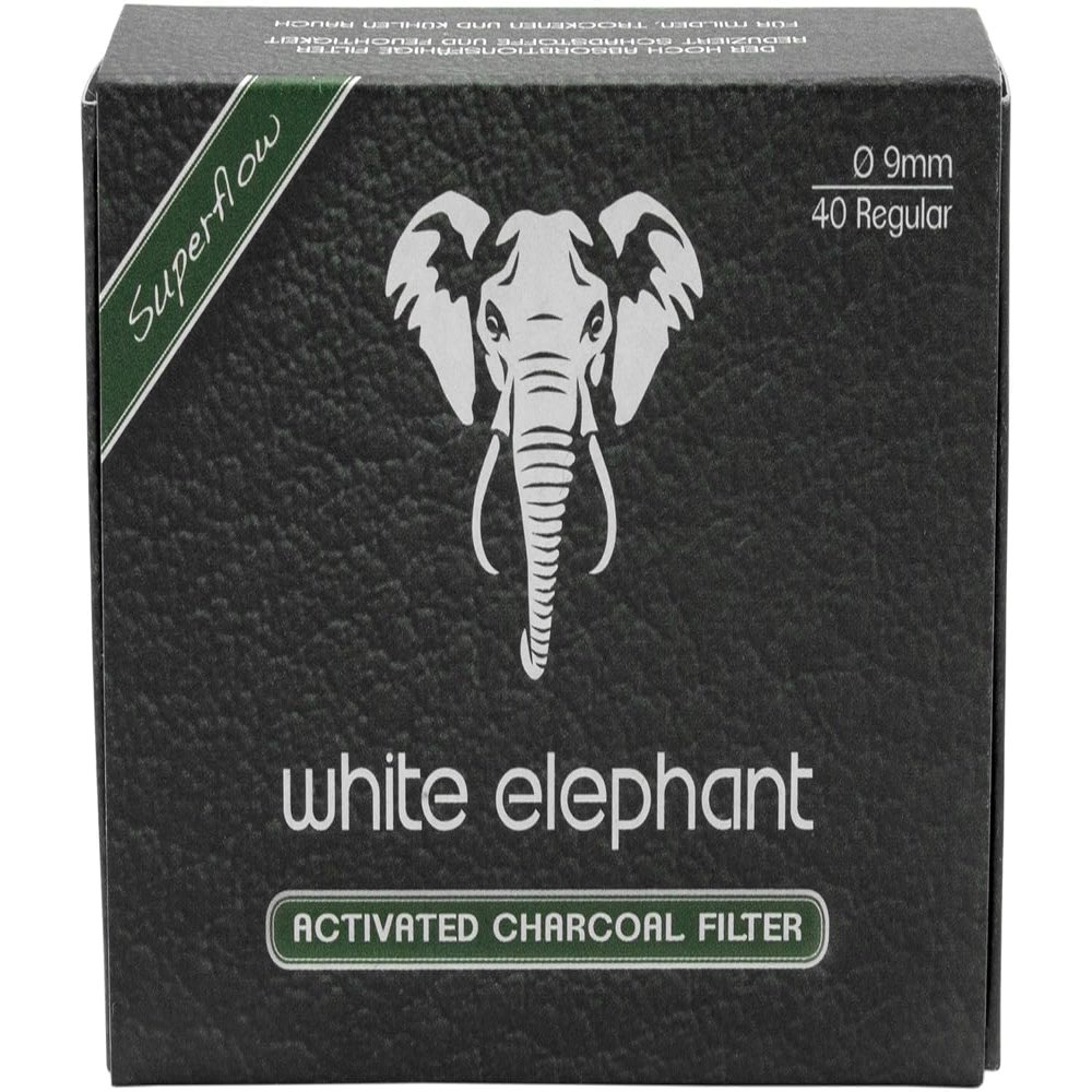 White Elephant 18588 Superflow Collection 9 mm Activated Carbon Filter Pack of 40 Paper