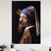 Renditions Gallery Girl with a Pearl Earring with Snapchat Puppy Dog Filter Giclee Print Poster, 18x27, view 3