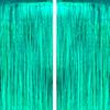 Teal Tinsel Foil Fringe Curtains - Under The Sea Baby Shower Birthday Wedding Summer Beach Pool Party Decor Photo Booth Props Backdrops Decorations, 2pc view 1