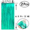Teal Tinsel Foil Fringe Curtains - Under The Sea Baby Shower Birthday Wedding Summer Beach Pool Party Decor Photo Booth Props Backdrops Decorations, 2pc view 2