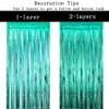 Teal Tinsel Foil Fringe Curtains - Under The Sea Baby Shower Birthday Wedding Summer Beach Pool Party Decor Photo Booth Props Backdrops Decorations, 2pc view 4