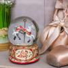 Elanze Designs Gilded Gold Tone Cupid and Carousel Horse 100MM Musical Water Globe Plays Tune Unchained Melody view 2
