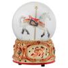 Elanze Designs Gilded Gold Tone Cupid and Carousel Horse 100MM Musical Water Globe Plays Tune Unchained Melody view 4