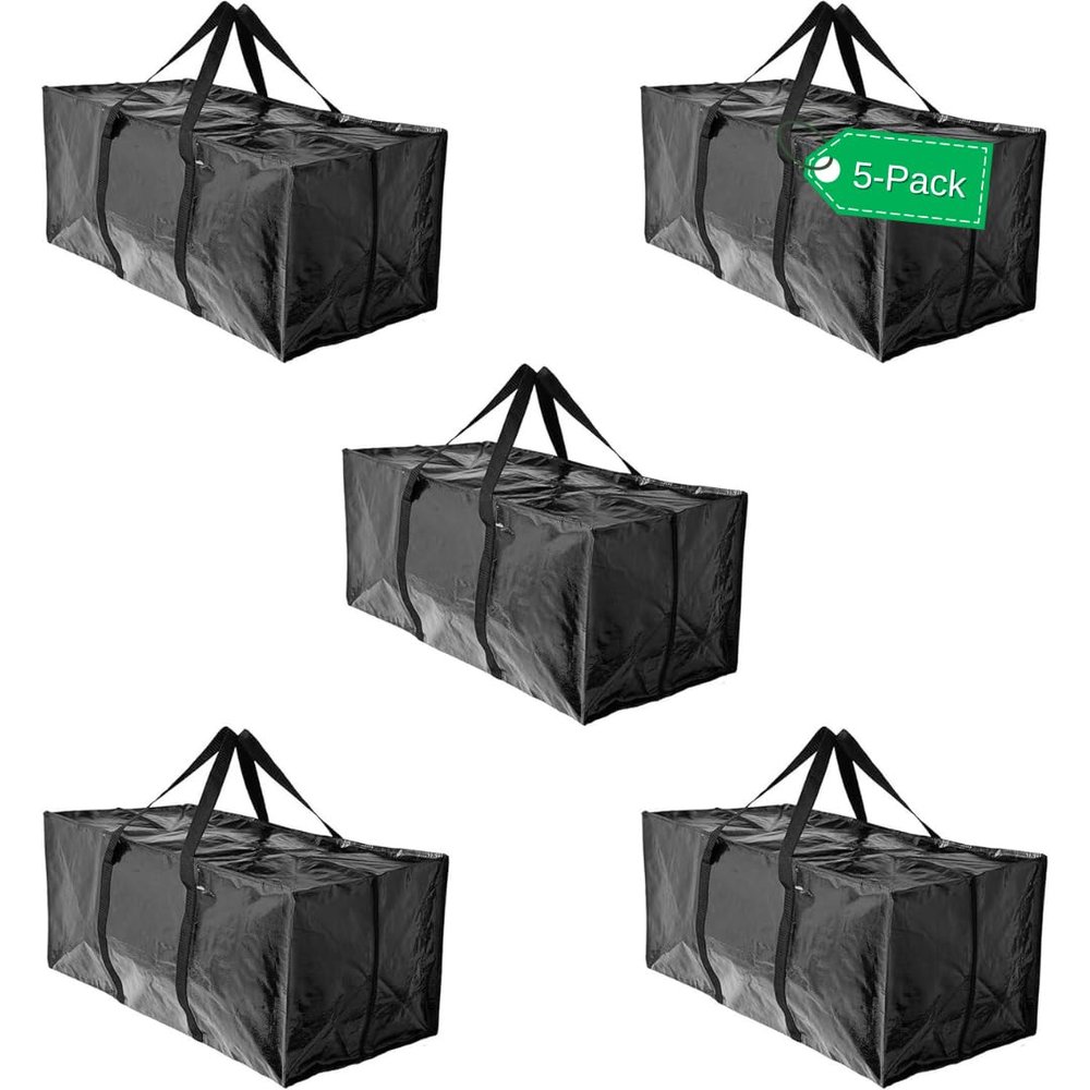 BAG-THAT! 5 Moving Bags Heavy Duty Extra Large Stronger Handles Wrap Storage Totes Zippered Reusable Packing Bags Moving Supplies Storage Boxes Storage totes Moving Boxes Packing Supplies Packing Box