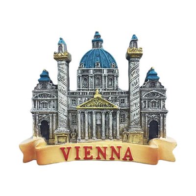 3D Vienna Austria Refrigerator Magnet Tourist Travel Souvenirs Handmade Resin Craft Magnetic Stickers Home Kitchen Decoration Fridge Magnet Collection Gift