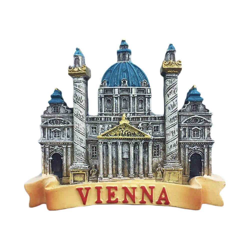 3D Vienna Austria Refrigerator Magnet Tourist Travel Souvenirs Handmade Resin Craft Magnetic Stickers Home Kitchen Decoration Fridge Magnet Collection Gift