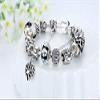 Bansriracha Jewelry Silver Charms Bracelet & Bangles with Queen Crown Beads Bracelet for Women (21cm, Red) view 1