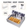 YYAO Deep Fryer Stainless Steel Large Single-Cylinder Electric Fryer with Baskets Filters,Electric Fryer for Turkey,French Fries,Donuts,Oil Consumption 12.7QT/12L (Total Capacity 23.26Qt/22L) view 2
