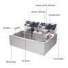YYAO Deep Fryer Stainless Steel Large Single-Cylinder Electric Fryer with Baskets Filters,Electric Fryer for Turkey,French Fries,Donuts,Oil Consumption 12.7QT/12L (Total Capacity 23.26Qt/22L) view 4