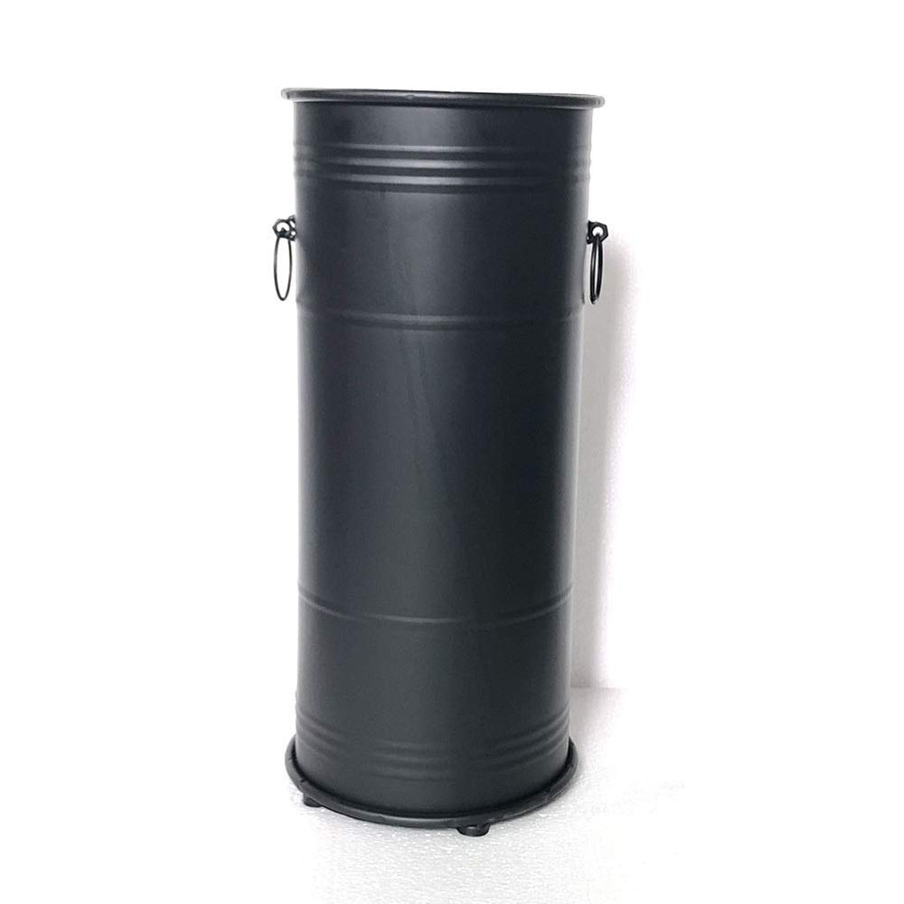 Umbrella Rack GUOYANHOME Metal Umbrella Stand Industrial Style Office Hotel Lobby Creative Floor Storage Bucket, Black, 22X50CM