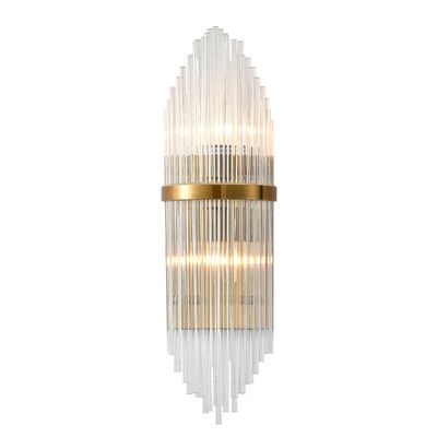 Bethel International Antique Brass Frame with Clear Glass Rod Wall Sconce