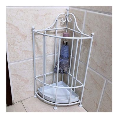 Umbrella Rack GUOYANHOME Iron Umbrella Stand, Hotel Living Room Corner Multi-Function Cane Storage Rack, 3 Colors, 23X23X60 CM (Color : White)