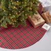 SARO LIFESTYLE Highland Holiday Collection Plaid Design Christmas Tree Skirt, 72", Red view 1