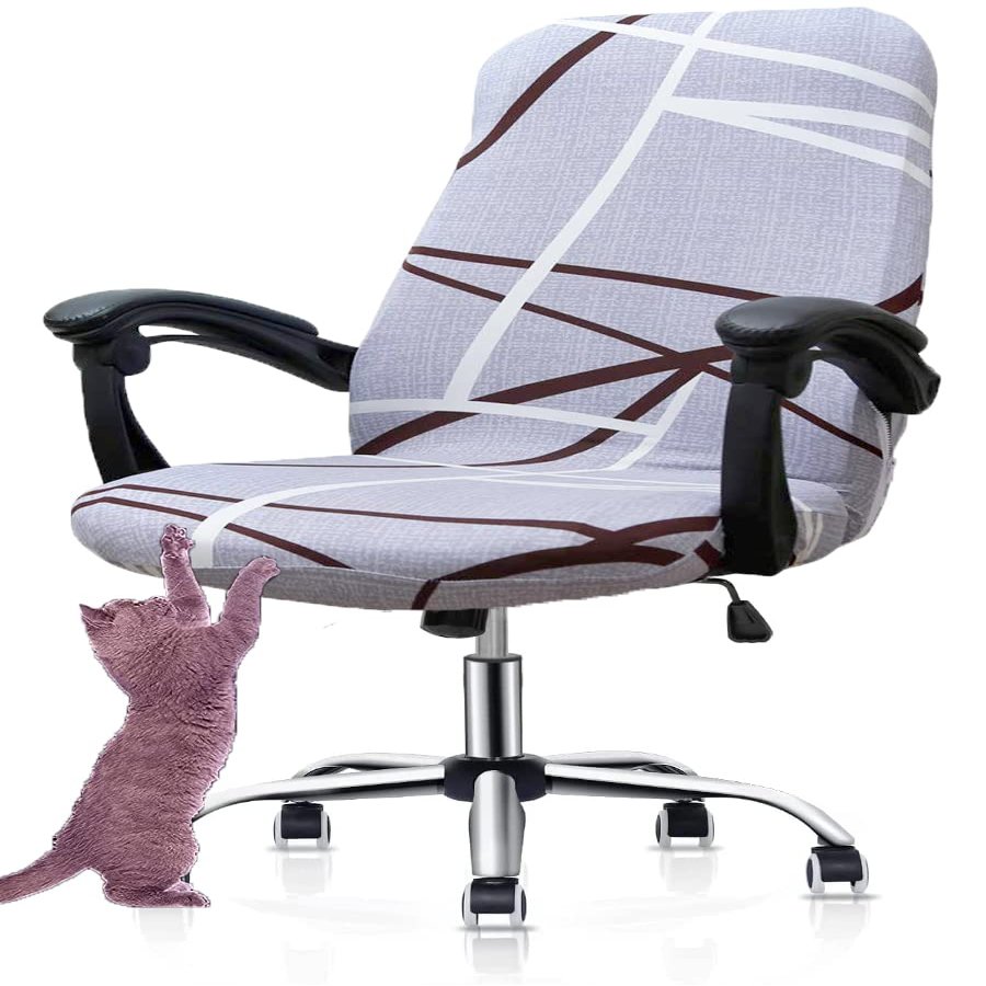 Deisy Dee Computer Office Chair Covers for Stretch Universal Rotating Chair Desk Chairs ONLY Chair Covers (F, Medium)
