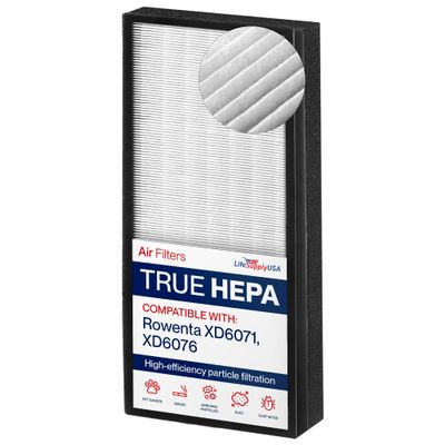 True HEPA Filter Compatible with Rowenta Allergy+ XD6071 & XD6076 -Fits Intense Pure Air XL PU6010 / PU6020 by LifeSupplyUSA