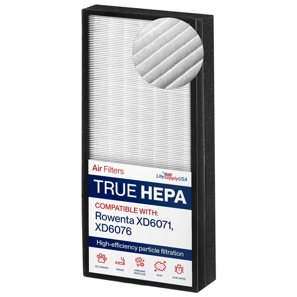 True HEPA Filter Compatible with Rowenta Allergy+ XD6071 & XD6076 -Fits Intense Pure Air XL PU6010 / PU6020 by LifeSupplyUSA