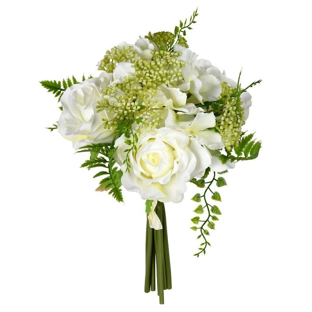 12'' White Rose Bouquet 2/Pk