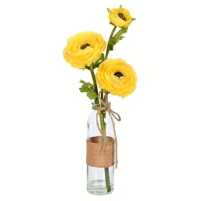 15 Yellow Camellia in Glass Pk/2