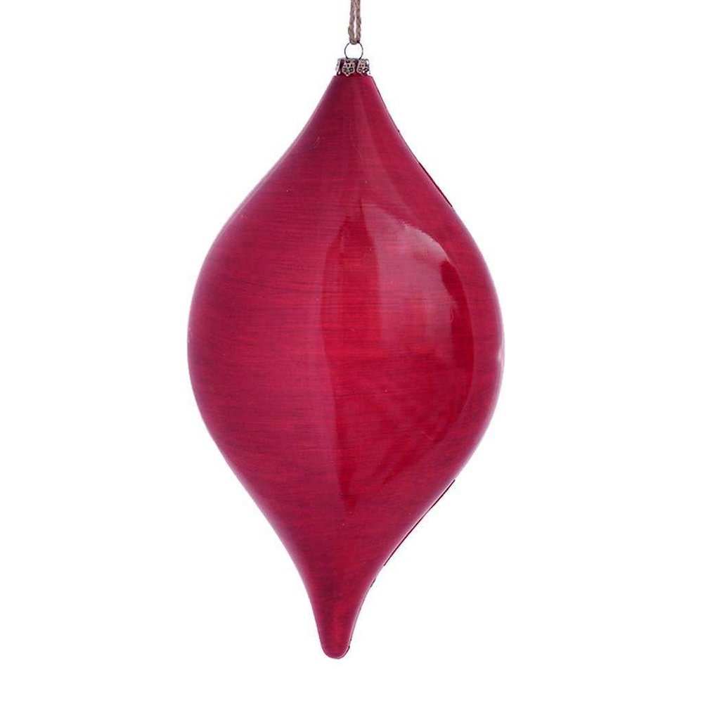 11.5 Red Wood Grain Drop Orn 2/Bag